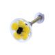 Yellow Flower Engraved Glass Dresser Knobs